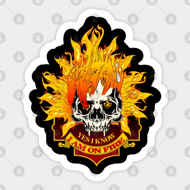 Skull - HellFire Skull Sticker by Wear & Cheer